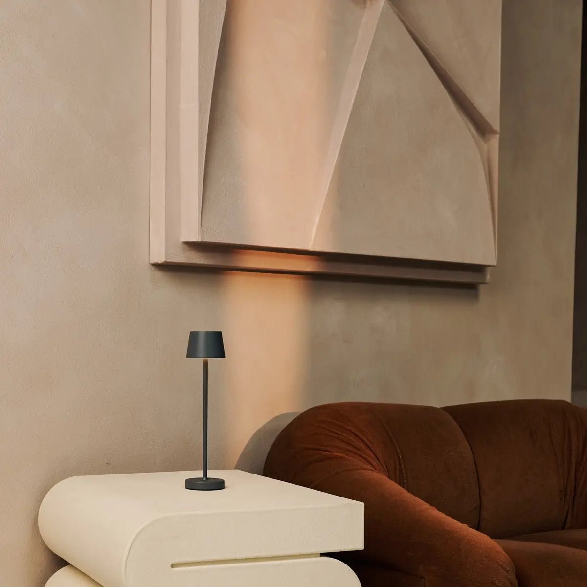 Tavellio-Amsterdam - Vondel Mini Stone Gray Oplaadbare en draadloze lamp