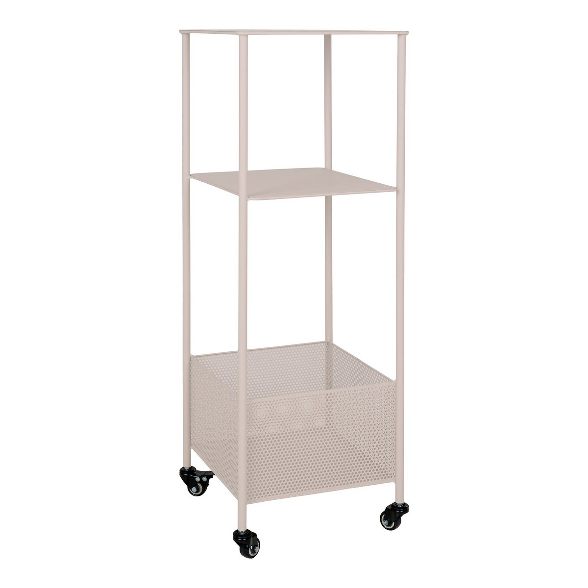 House Nordic - Torres Metal Cart - Metalen kar, staal, zand, 3 planken, 35x35x100 cm