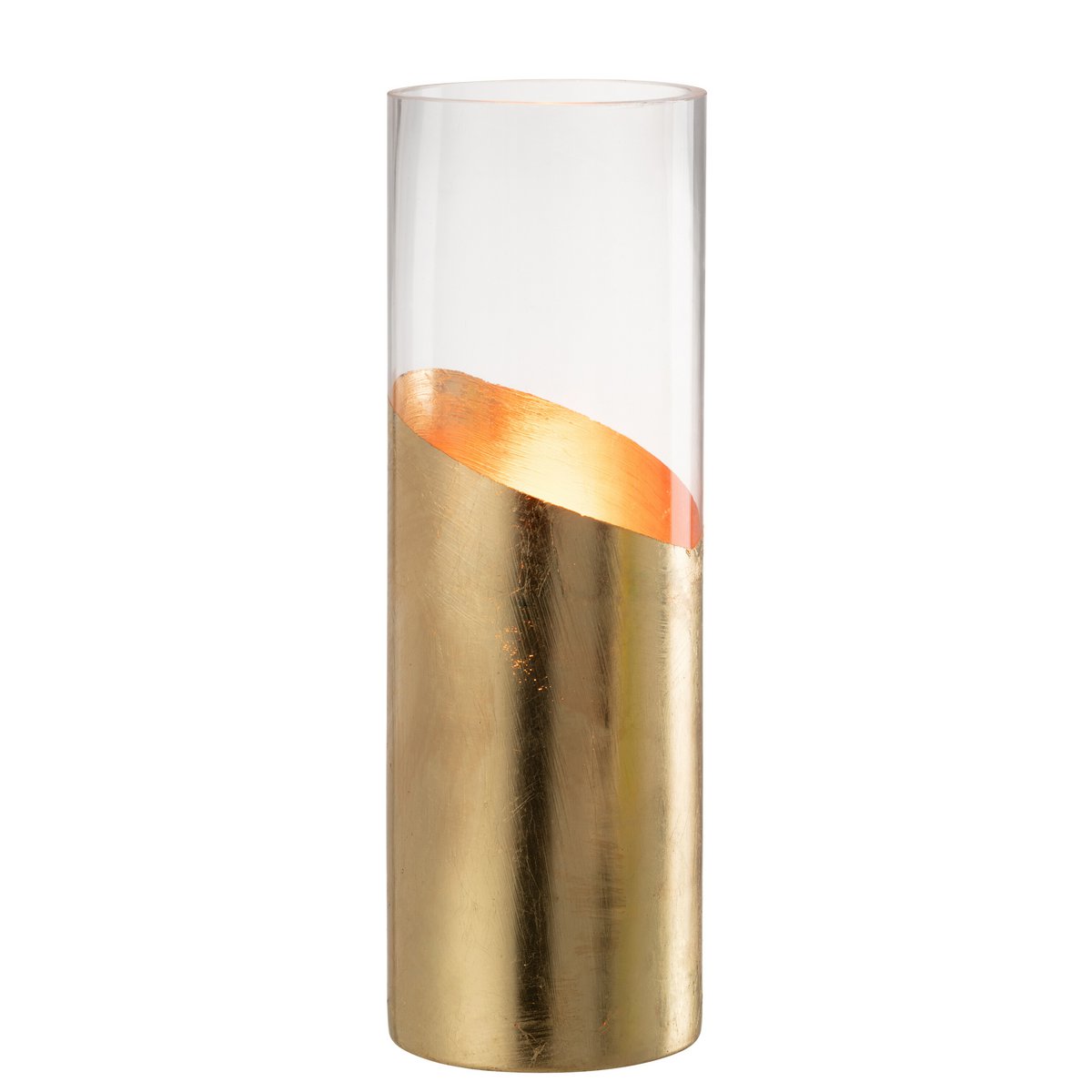 J-Line - Windlicht Moa Glas Transparant/Goud Large