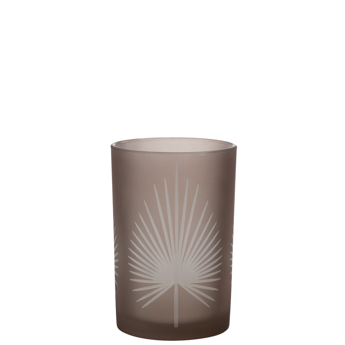 J-Line - Lantaarn Palmblad - Glas - Beige - Groot