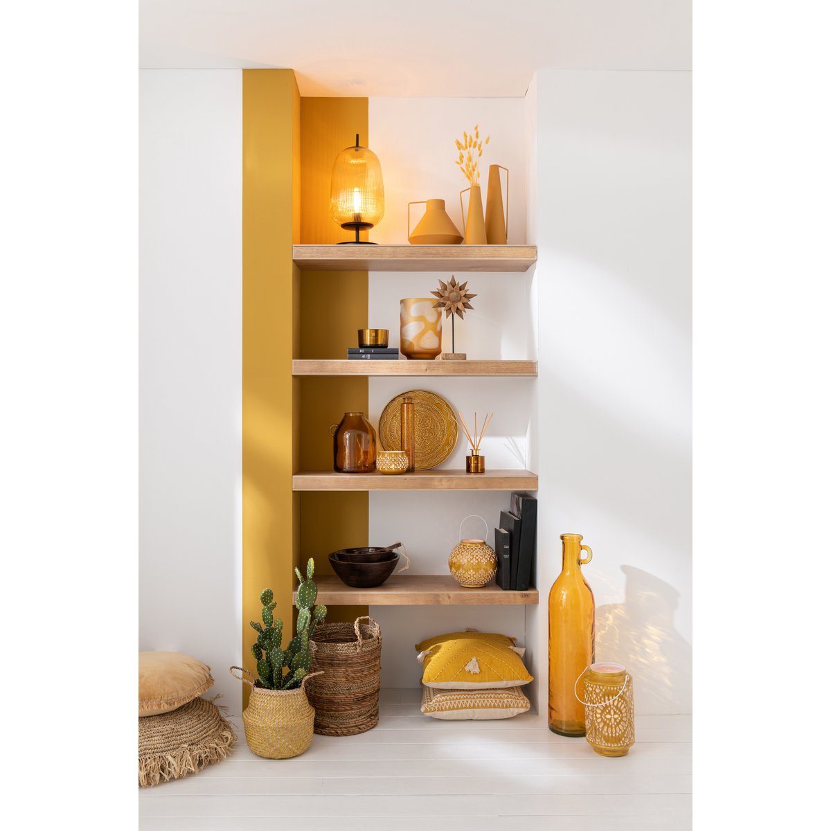 J-Line - Set aus drei Körben Lucie Bast Natural