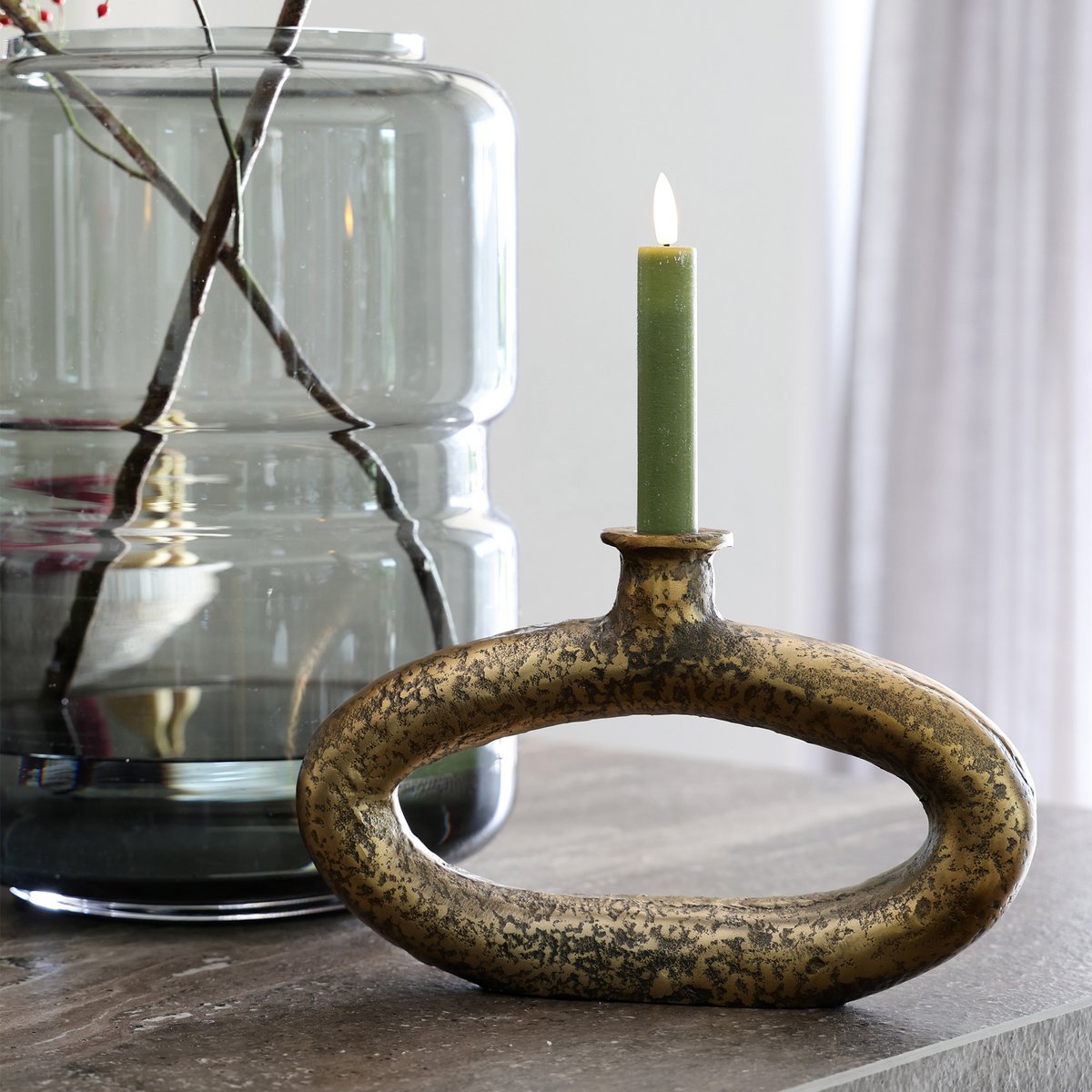 Vase the World - Kaarsenhouder - Rocha aged brass