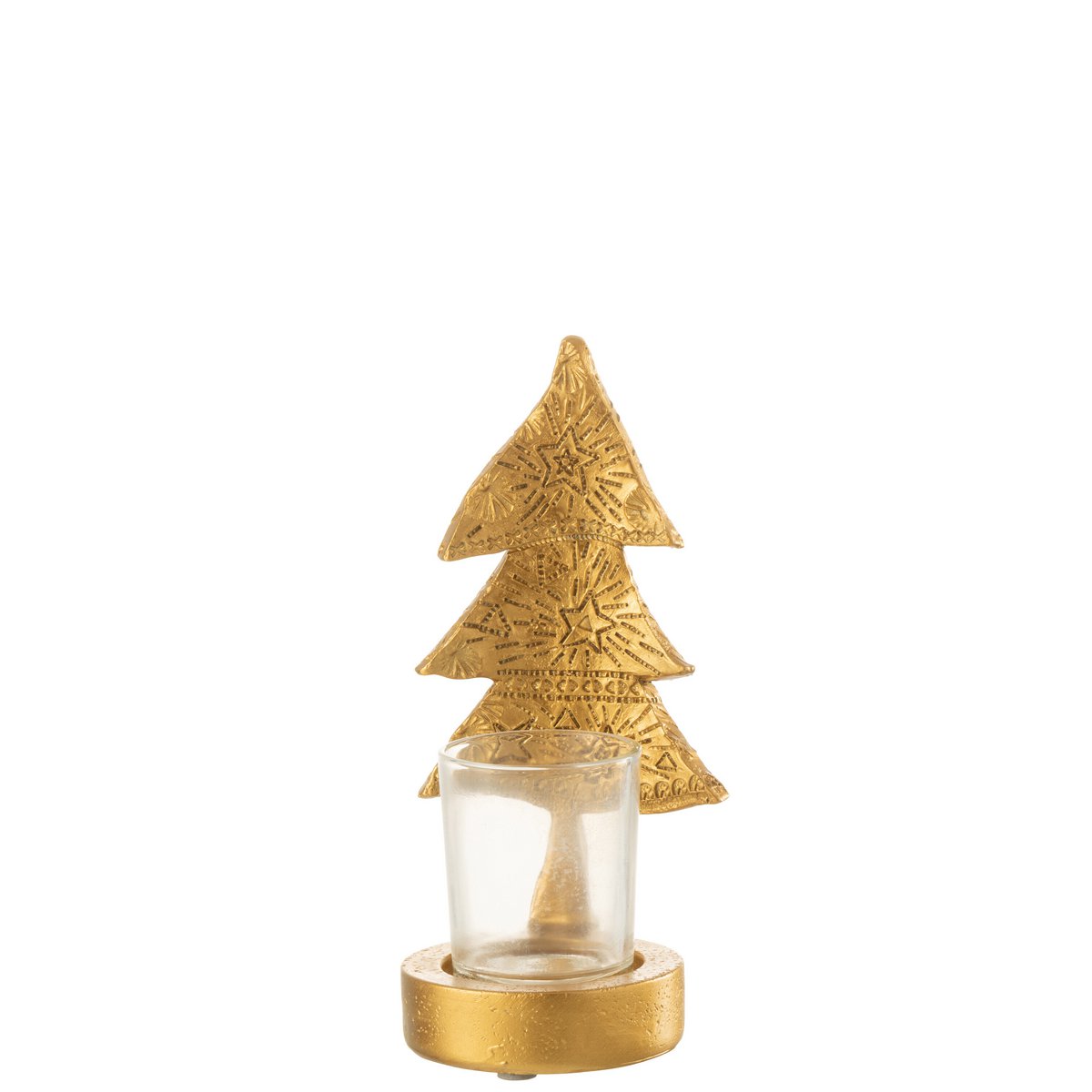 J-Line - Kaarsenhouder 'Kerstboom' (Goud, Maat S)