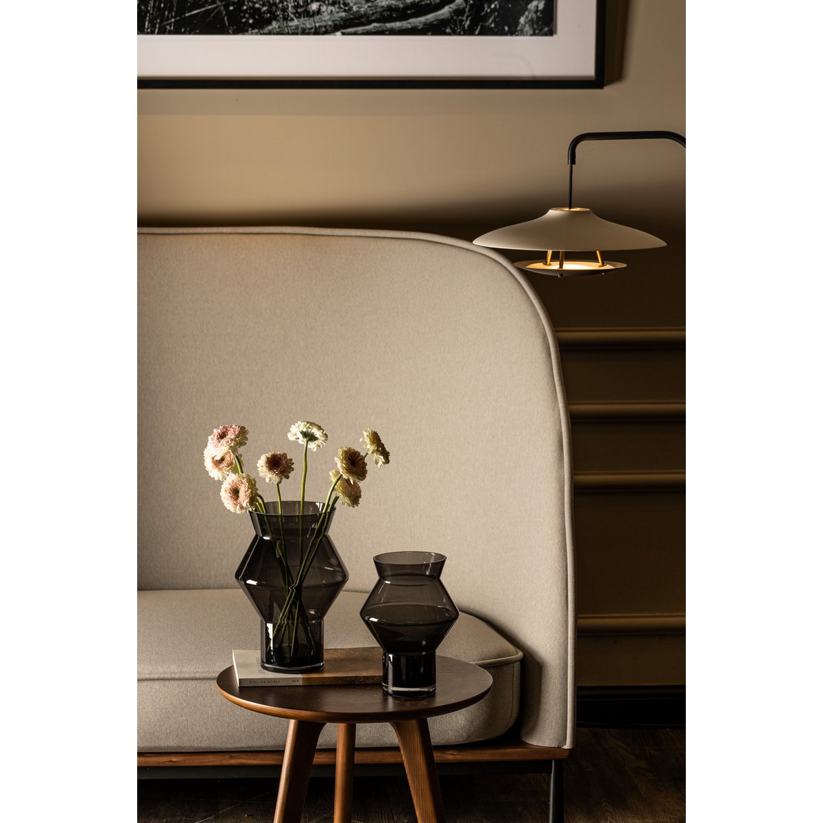 Element Accessories - Moderne designvaas, trendy topseller, donkergrijs hoogwaardig glas, CUZ11GR