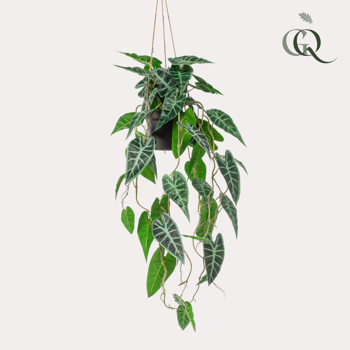 Green BoutiQ - Kunstplant - Alocasia - Olifantsoor - 80 cm