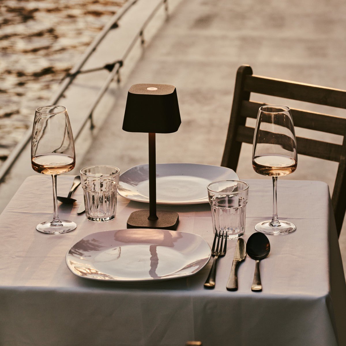 Tavellio-Amsterdam - Ava Mokka Bruin - Oplaadbare tafellamp | Stijlvol, draadloos en dimbaar