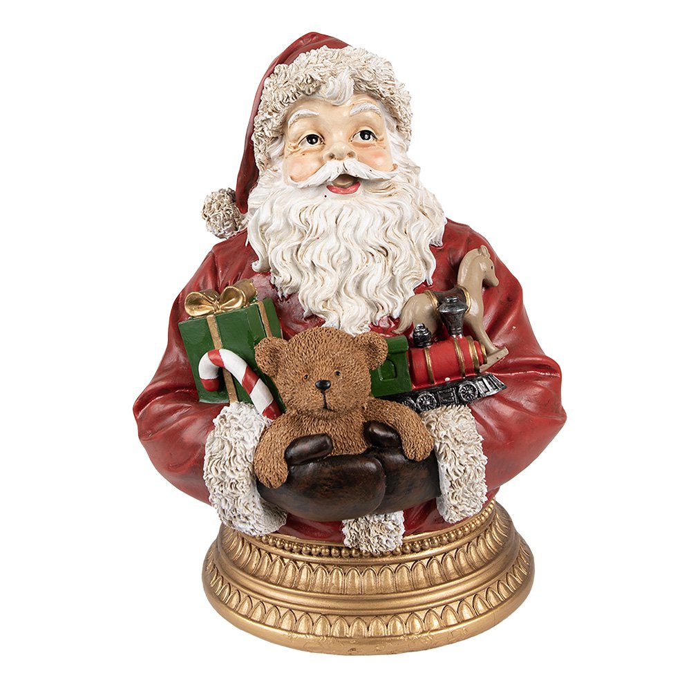 Clayre & Eef - Kerstdecoratie Beeld Rood, Polyresin 22x18x29 cm