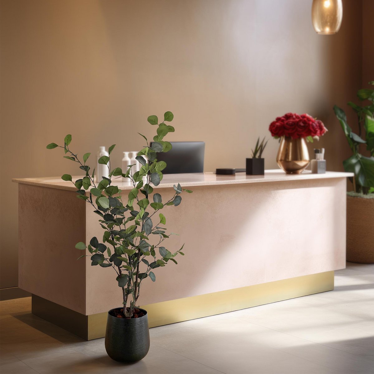 Green BoutiQ - Kunstplant - Eucalyptus - Blauwe Gomboom  - 120 cm