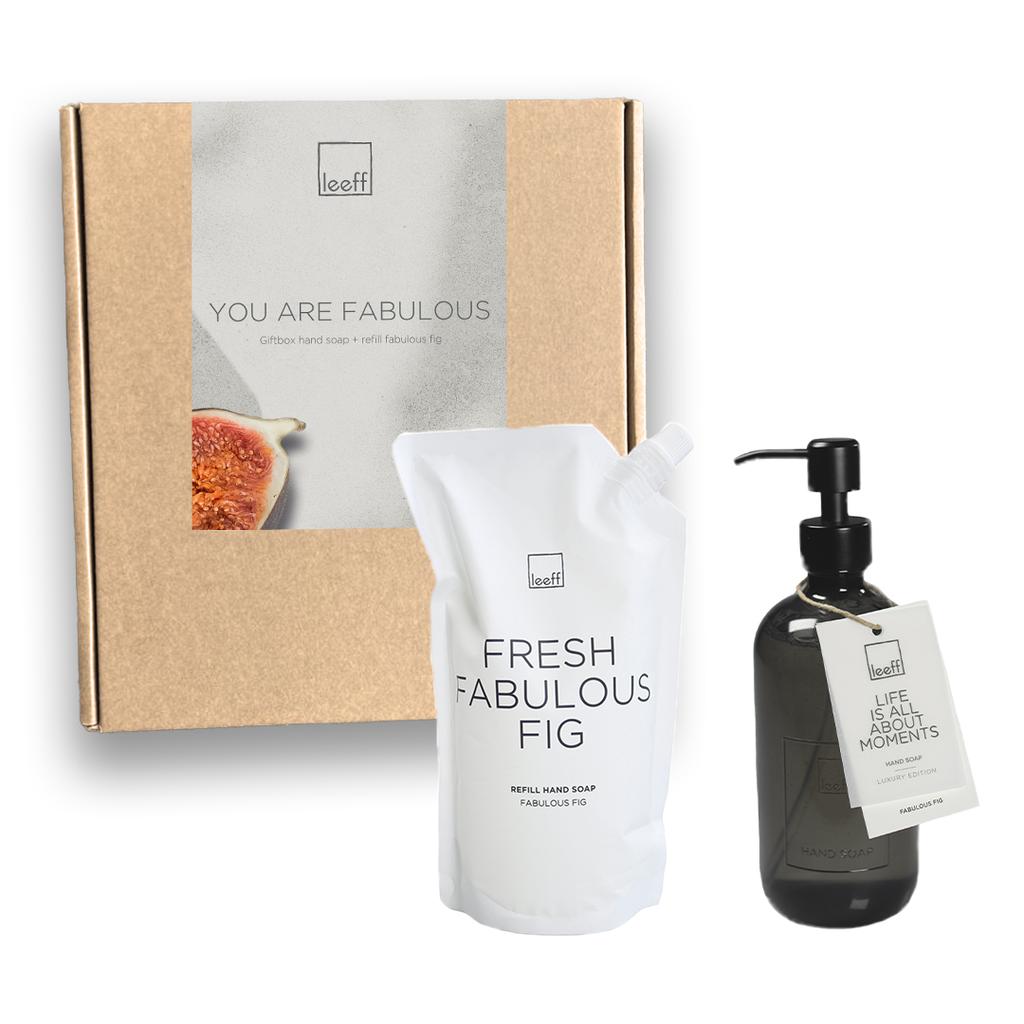 Leeff - Giftbox 'Fabulous Fig; You are fabulous' (Handzeep + Refill)