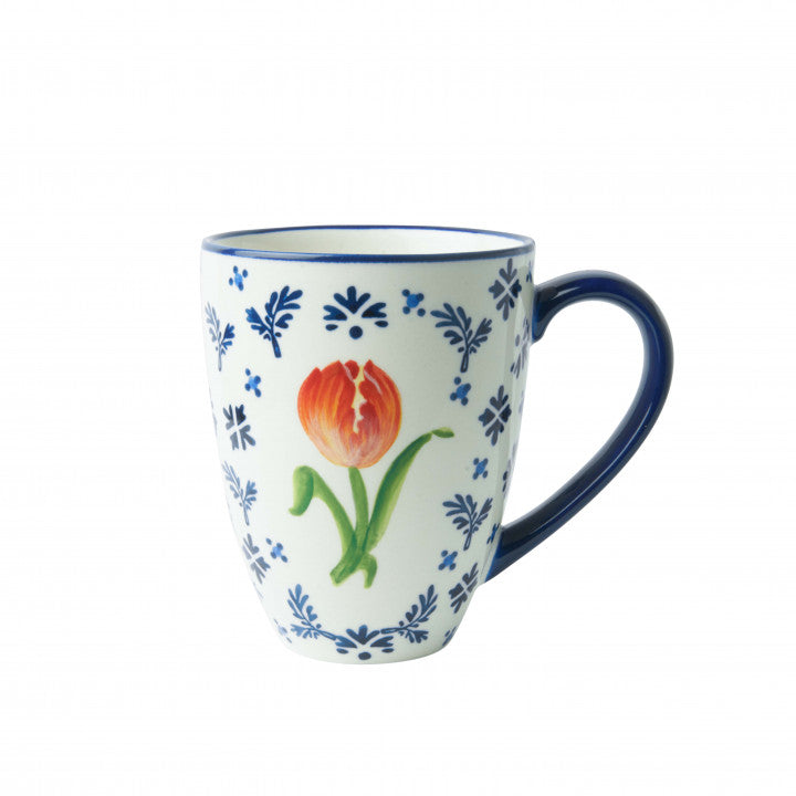 Heinen Delfts Blauw - Mok 'Oranje Tulp'