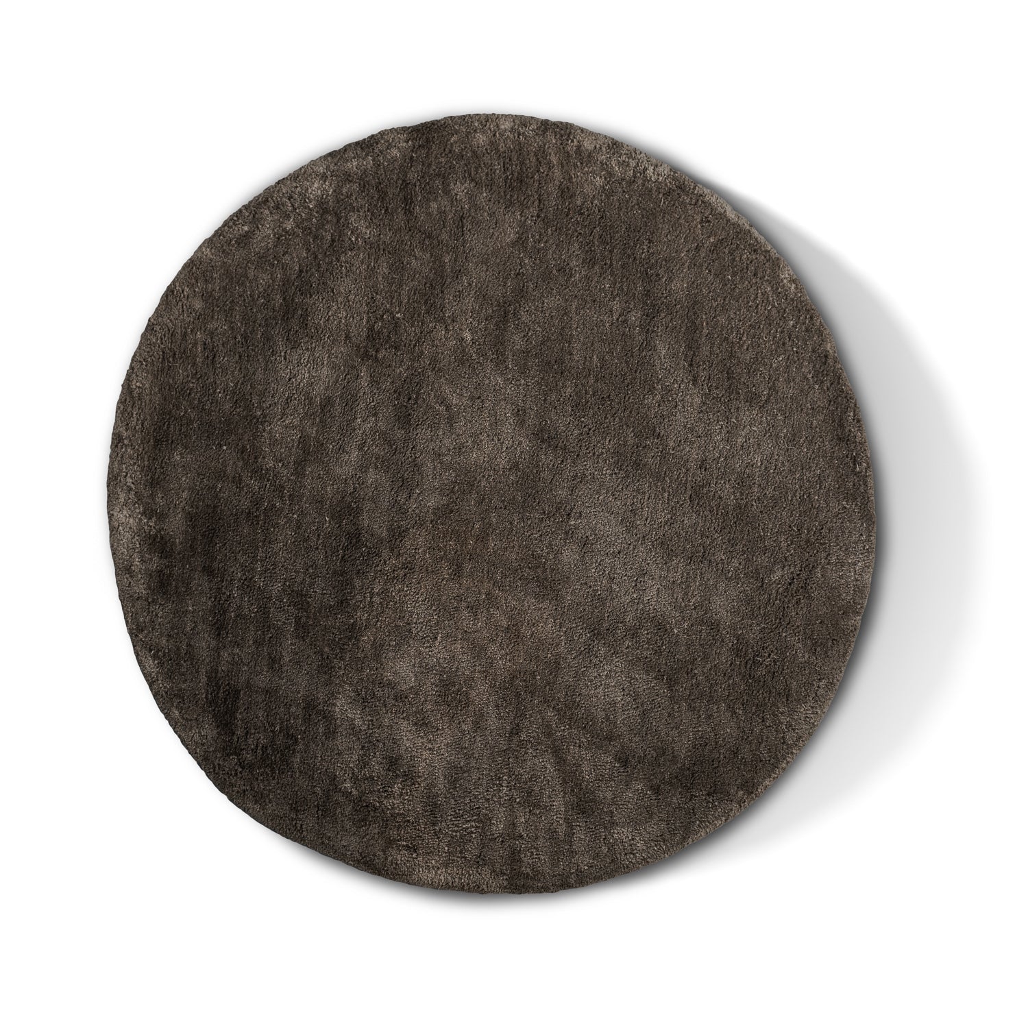 By Javy - Vloerkleed Faye - kleur Stone - rond 160 cm - zachte shaggy