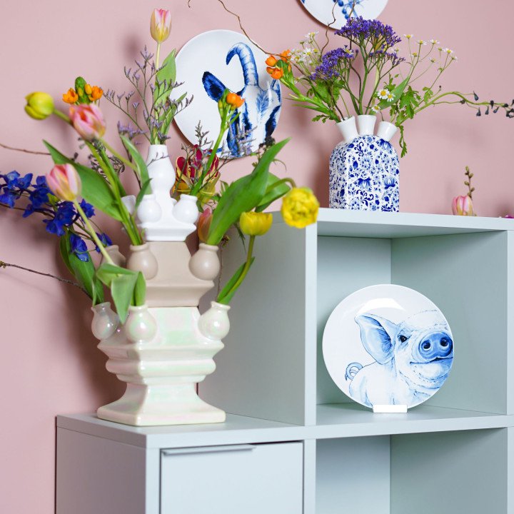 Heinen Delfts Blauw - Wandbord Varken