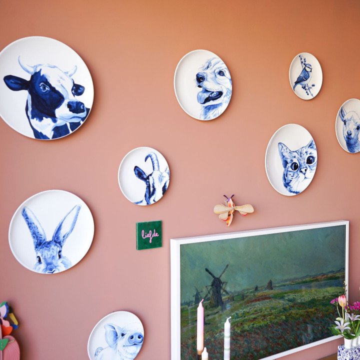 Heinen Delfts Blauw - Wandbord Lammetje