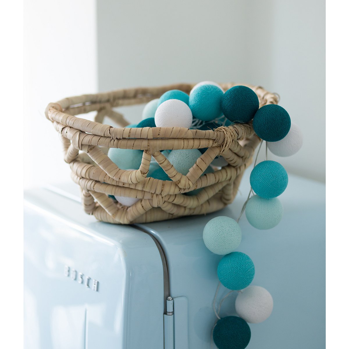 Cotton Ball Lights - Indoor regular Lichtslinger - Aqua - 35 cotton balls