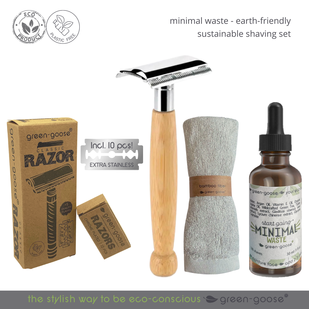 green-goose - Scheerset met Scheerolie - Bamboe