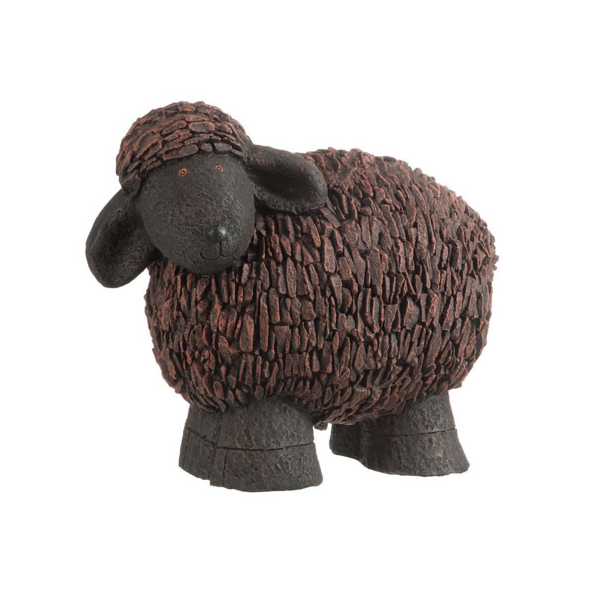 J-Line - Figuur Schaap - Polyresin - Bruin/Zwart - Large