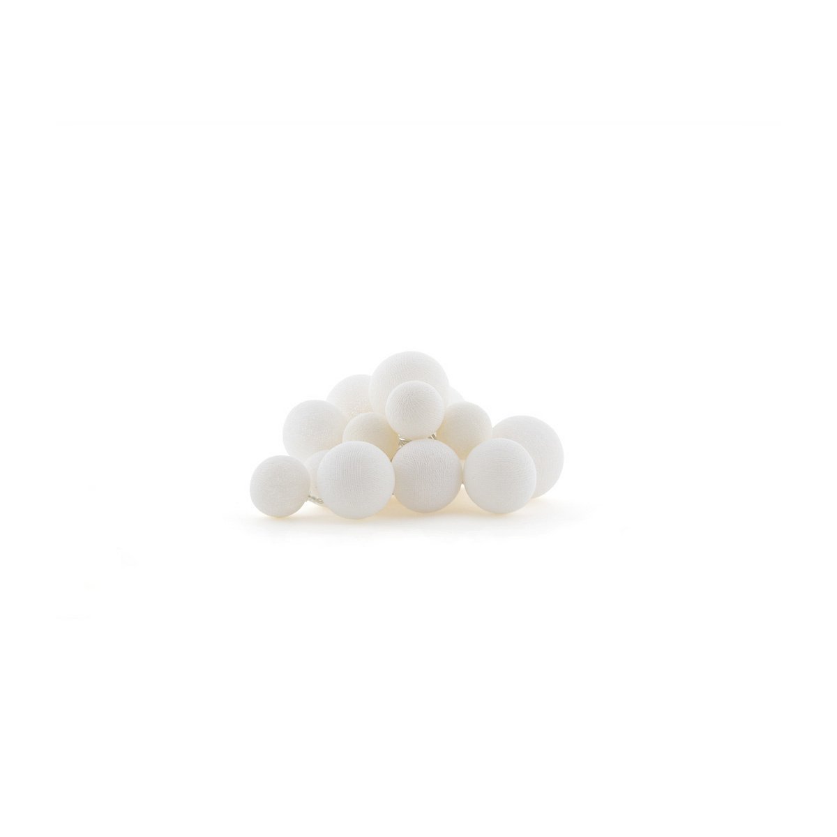 Cotton Ball Lights - Premium Lichtslinger - Pure Whites + Adapter - 20 lampjes