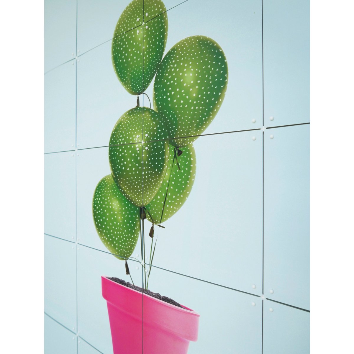 IXXI - Cactus & Ballonnen Wanddecoratie - Poster - Wanddecoratie - S - red, green