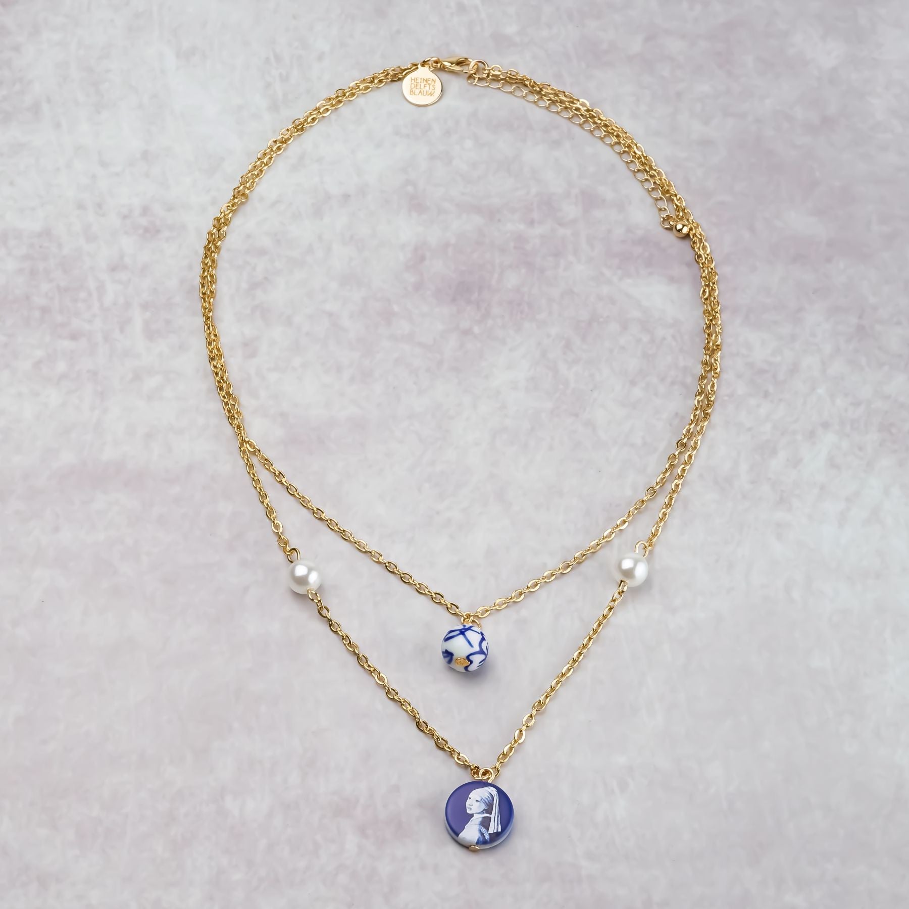 Heinen Delfts Blauw - Ketting 'Meisje met de parel'