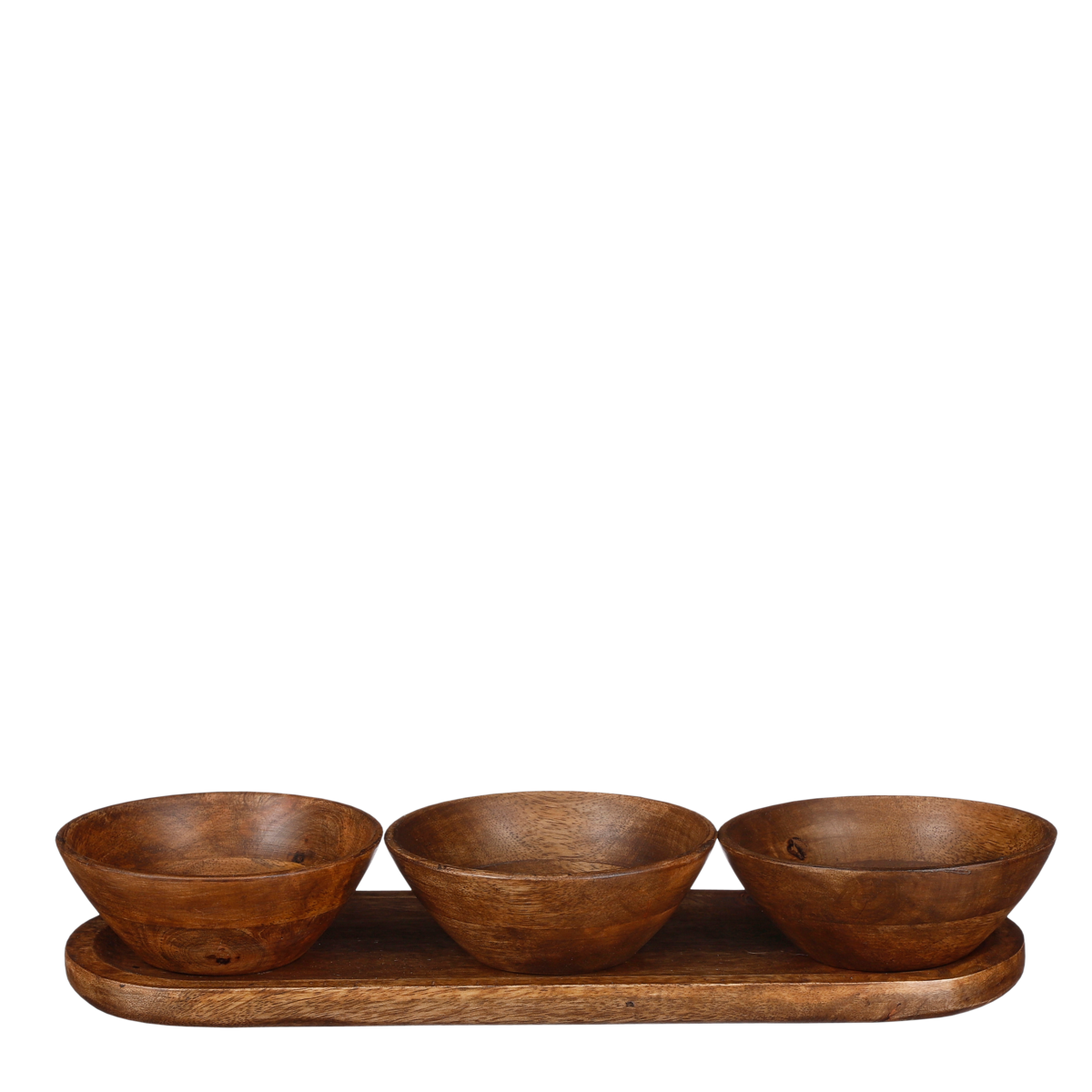 Mica Decorations - Tomar Schaaltjes en Dienblad - 200 ml - 100% FSC Mangohout - Donkerbruin