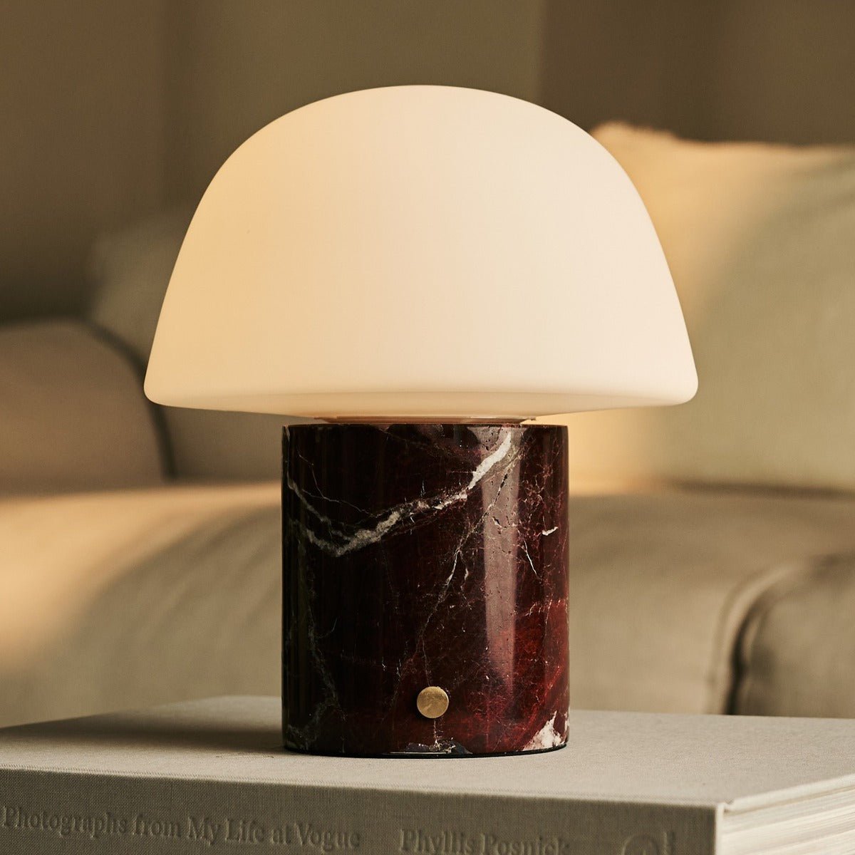 Tavellio-Amsterdam - Maes Red / Rosso Levanto - Elegante marmeren oplaadbare tafellamp