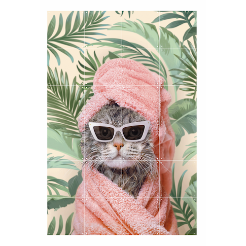 IXXI - Beverly Hills Cat - Muurkunst - Poster - Wanddecoratie - S - 80 x 120