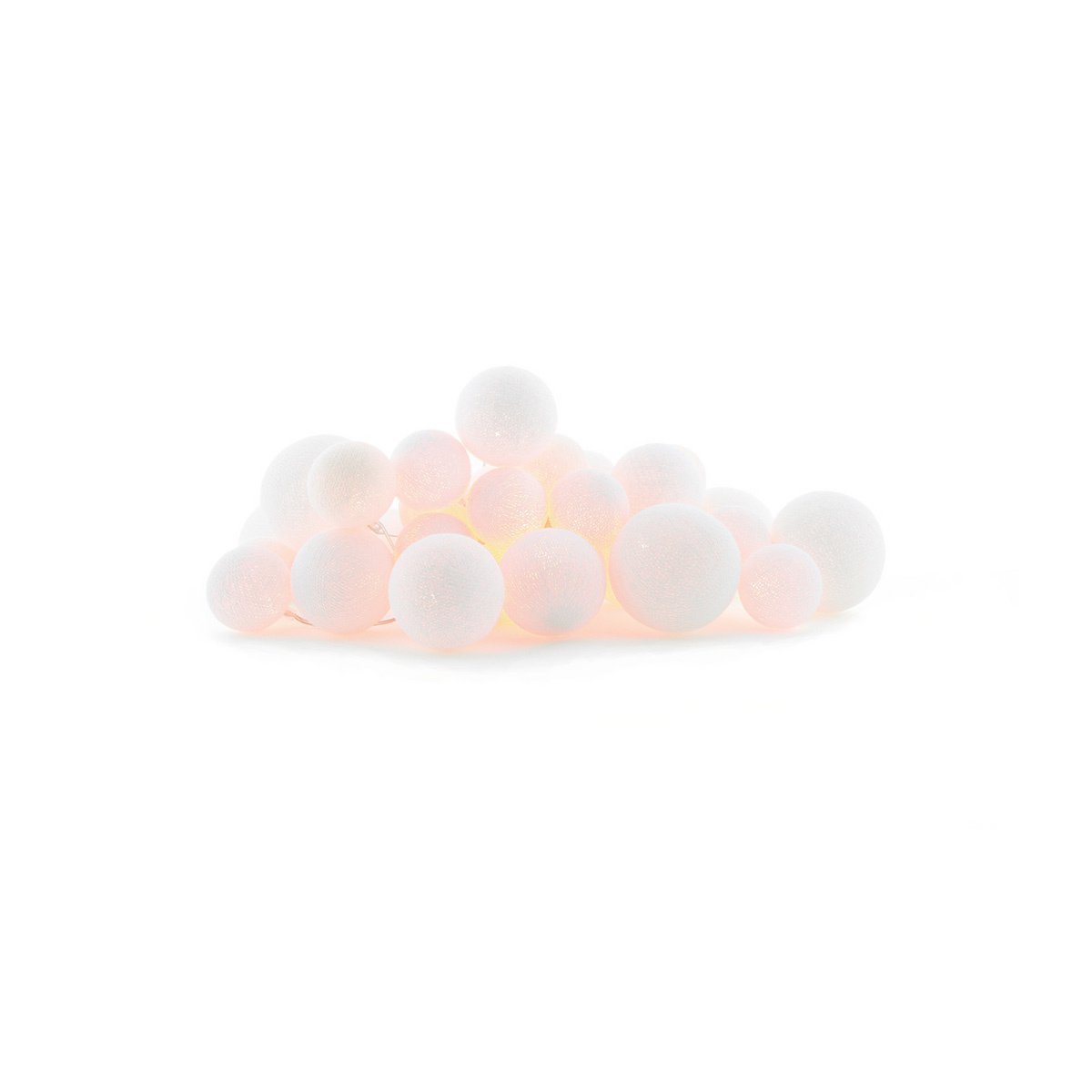 Cotton Ball Lights - Premium Lichtslinger - Pure Whites + Adapter - 20 lampjes