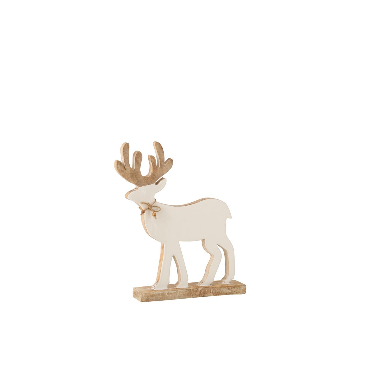 J-Line - Decoratief kerstfiguur 'Rendier' (Maat M, Whitewash)