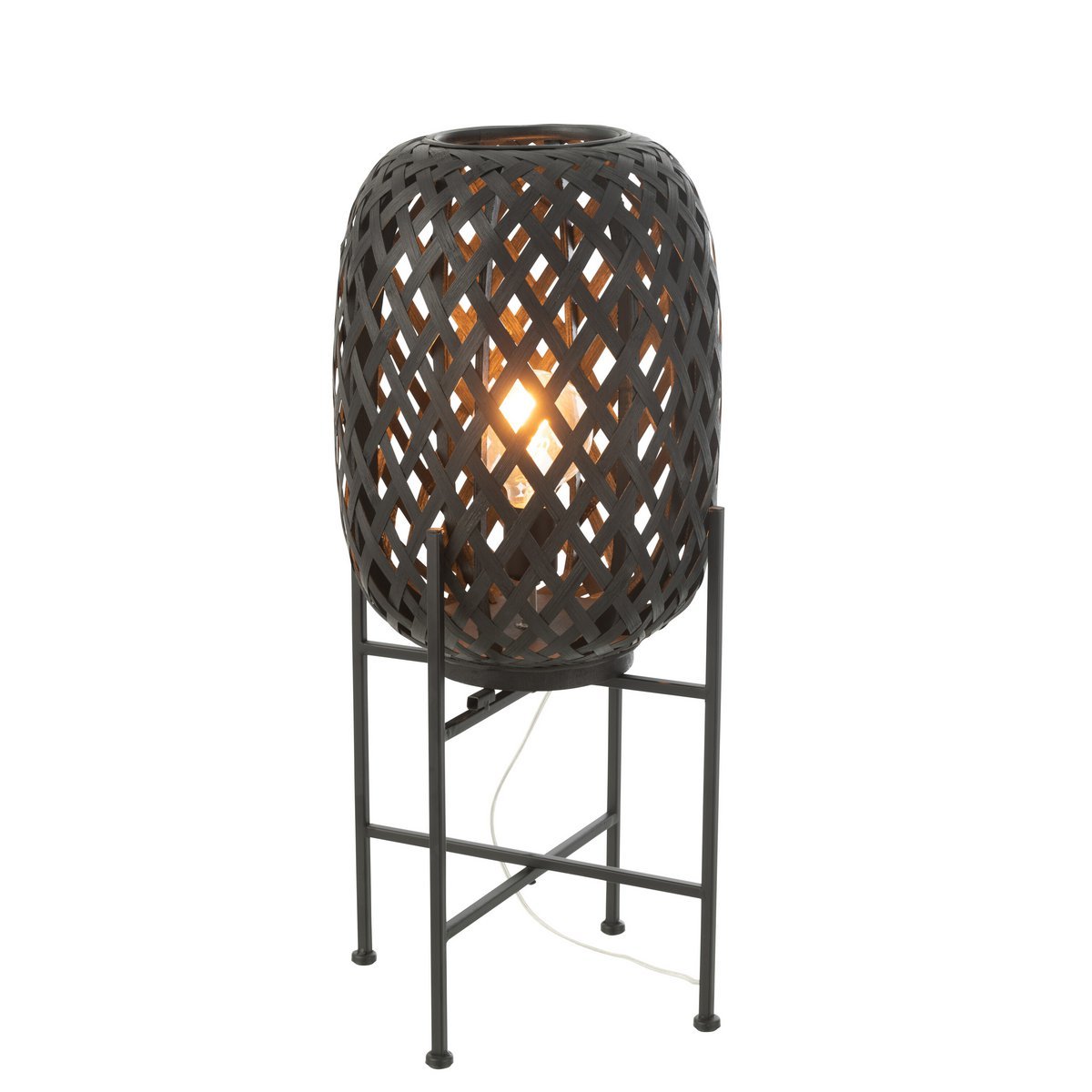 J-Line Staande lamp - hout - zwart