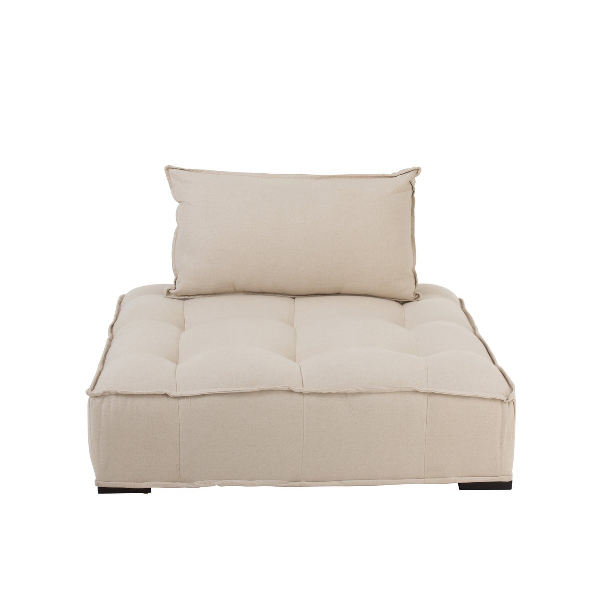 J-Line - Loungestoel/Poef 'Aline' (Linnen, 1-zit, Beige)