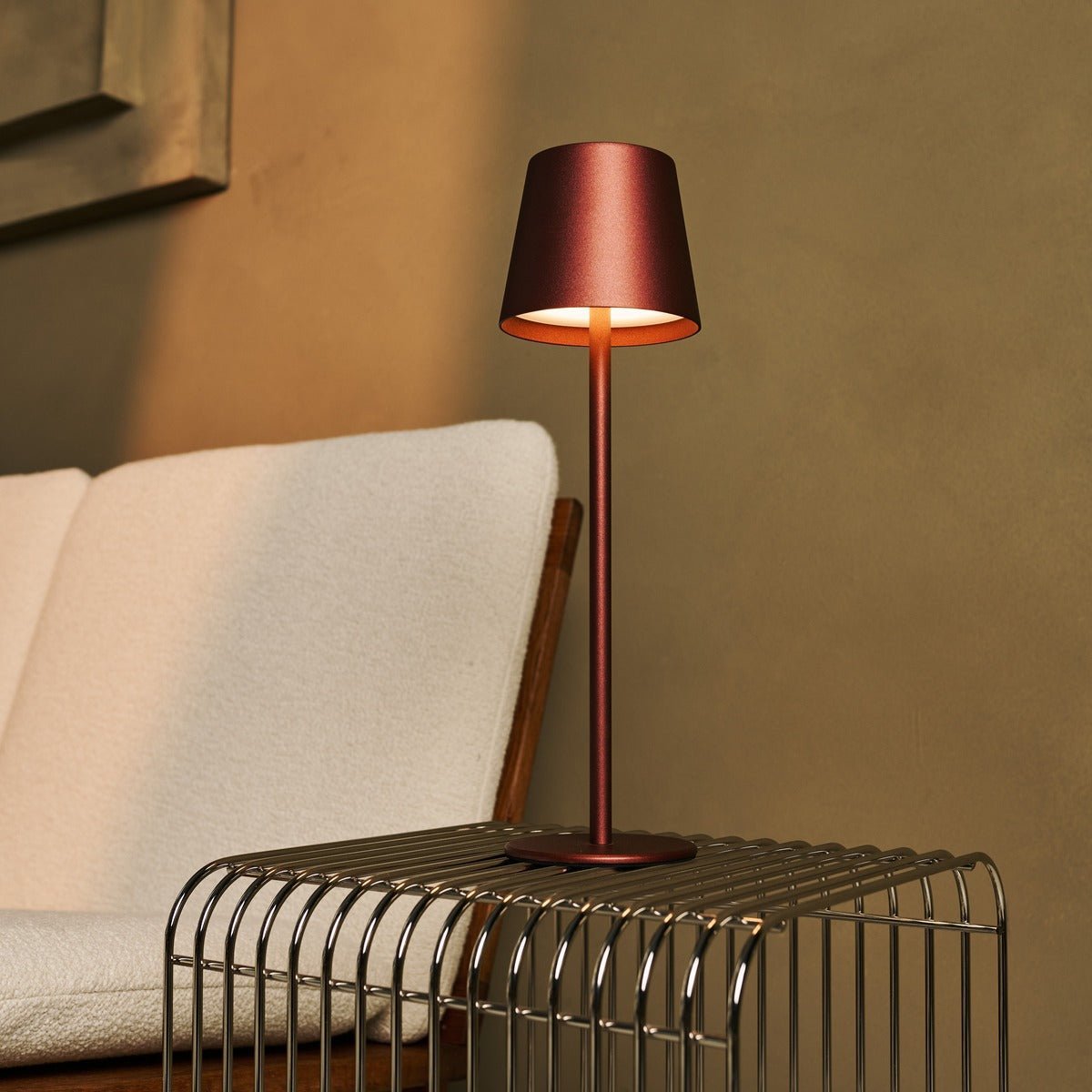 Tavellio-Amsterdam - Jasper Bronze - Draadloze lamp met batterij L metaal, dimable & 3 lichtstadia