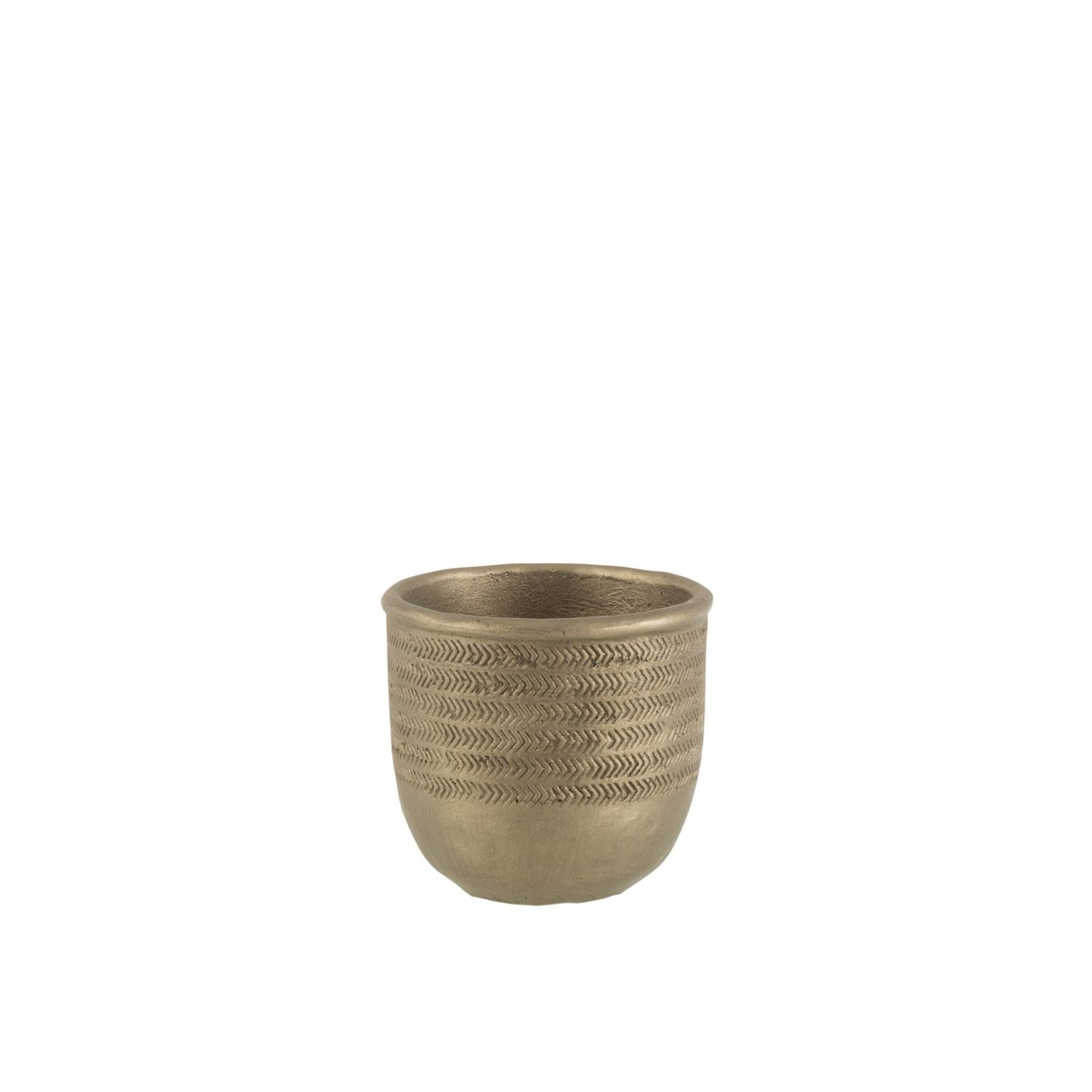 J-Line - Bloempot Chalet Cement Groen/Goud Small