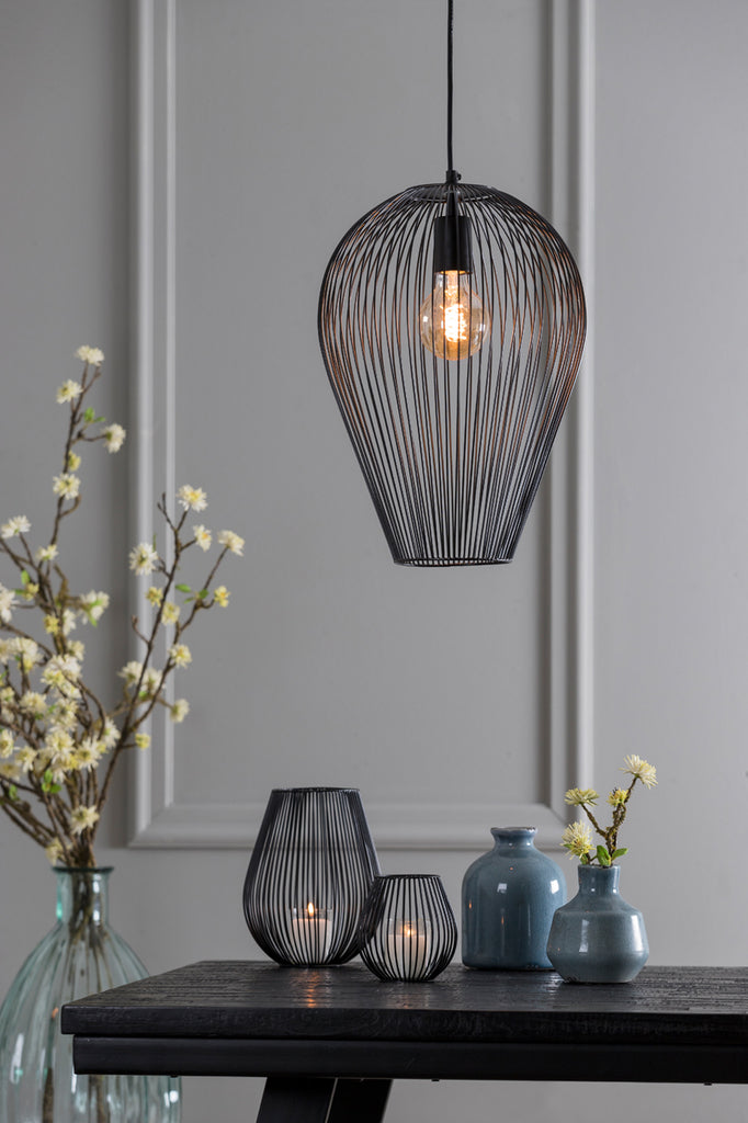 Light & Living - Hanglamp 'Abby' (Maat L, Matzwart)