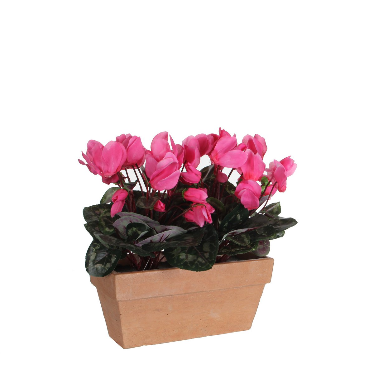 Mica Decorations - Cyclaam Kunstplant in Balkonbak Slate - L29 x B13 x H33 cm - Roze