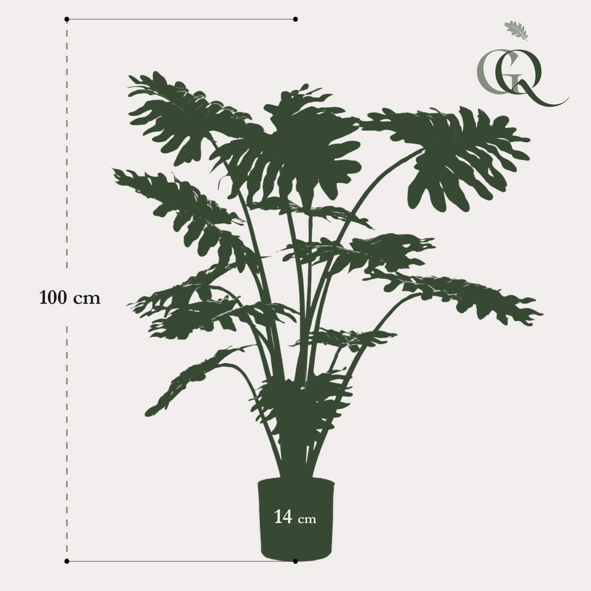 Green BoutiQ - Kunstplant - Philodendron - 80 cm