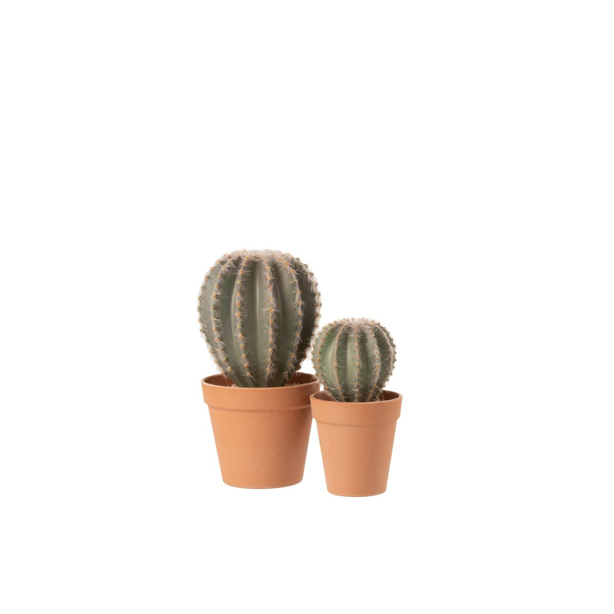 J-Line - Cactus Bolvormig+Pot Kunststof Groen/Terracotta Large