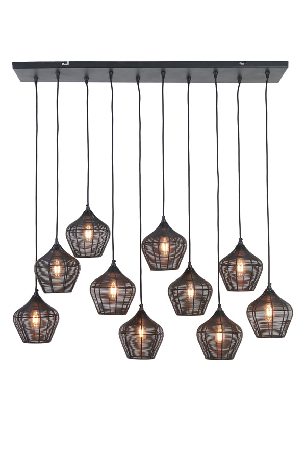 Light & Living - Hanglamp 'Alvaro' (10 stuks, Matzwart)