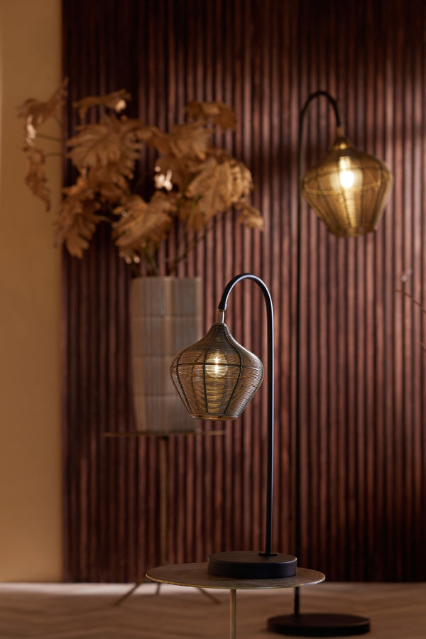 Light & Living - Tafellamp 'Alvaro' (Antique Bronze & Matzwart)