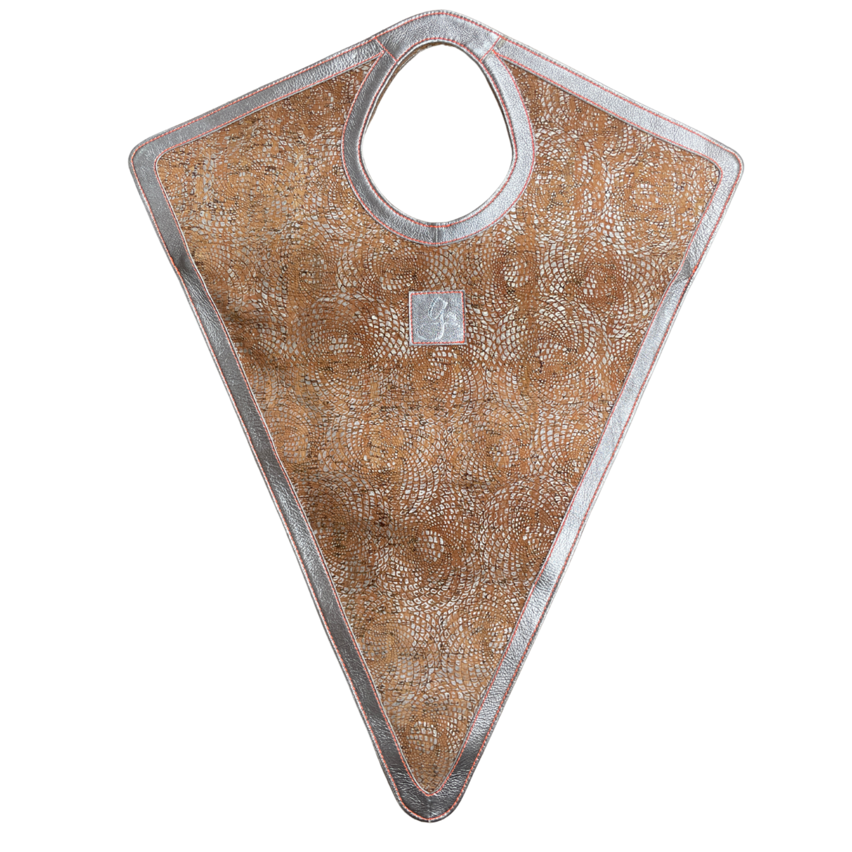 green-goose - Gissy Kurk en Leer Handtas XL - Driehoek - Oranje