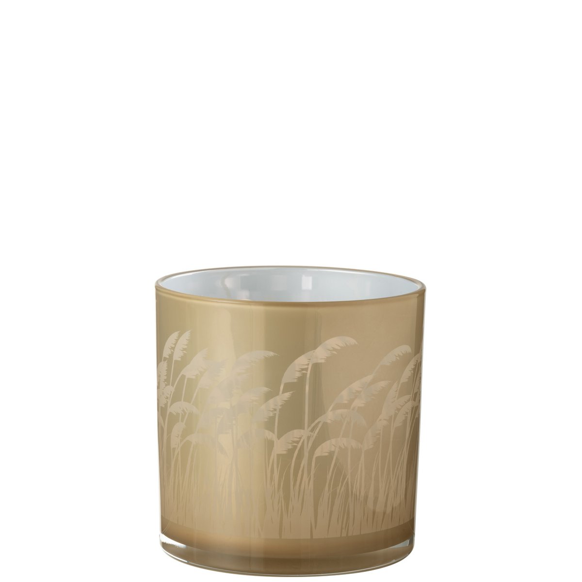 J-Line - Windlicht Pampas - Glas - Beige/Wit - Large