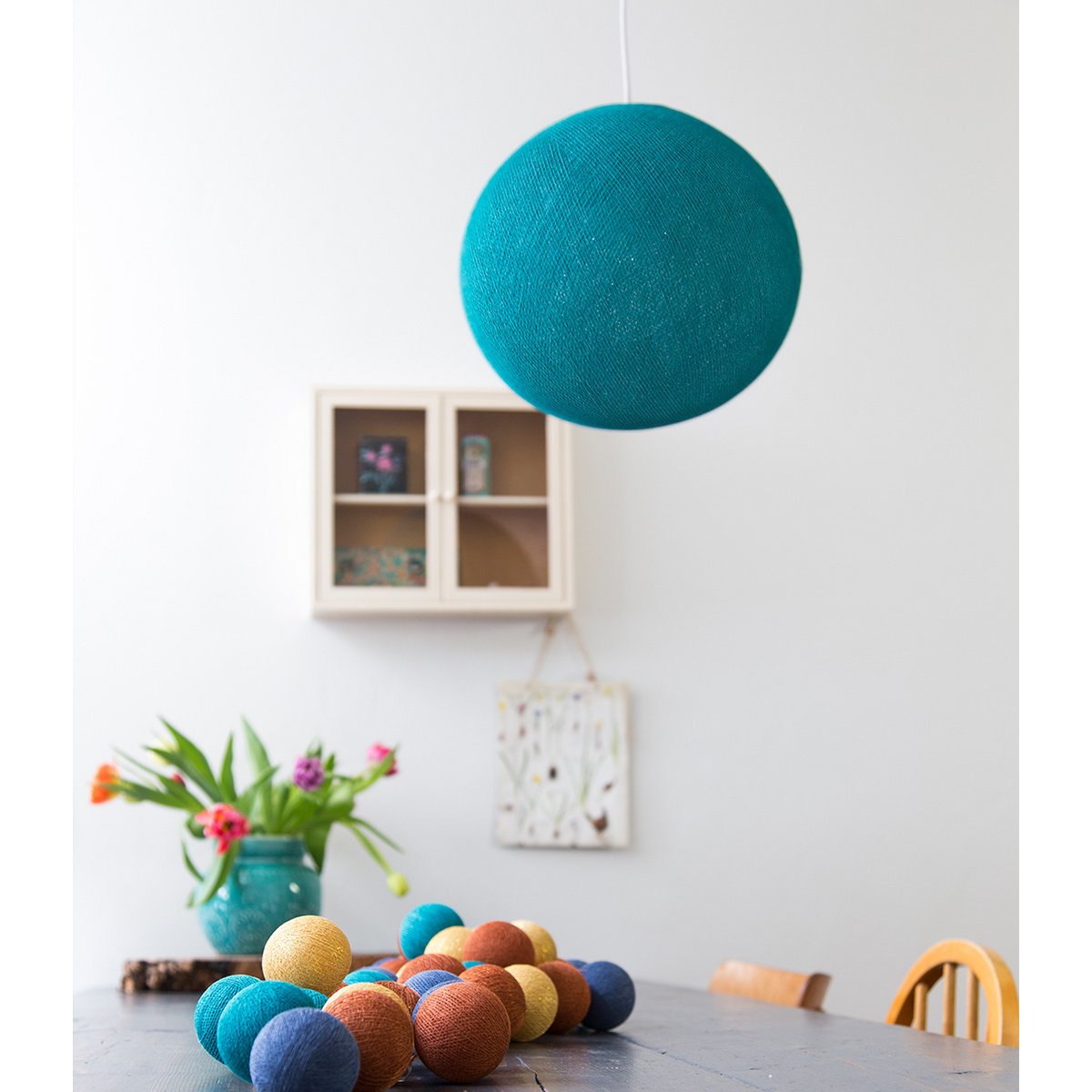 Cotton Ball Lights - Hanglamp - Heavy Aqua - L (36cm)