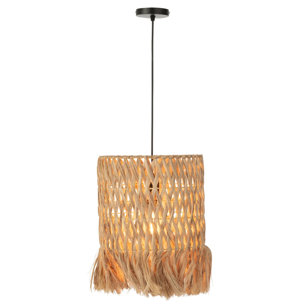 J-Line - Hanglamp Rond - Bananenbladeren - Naturel