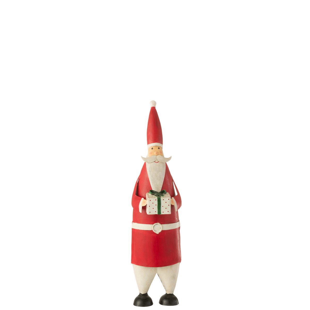 J-Line - Kerstfiguur 'Kerstman' (Wit/Rood, Maat S, 44cm hoog)