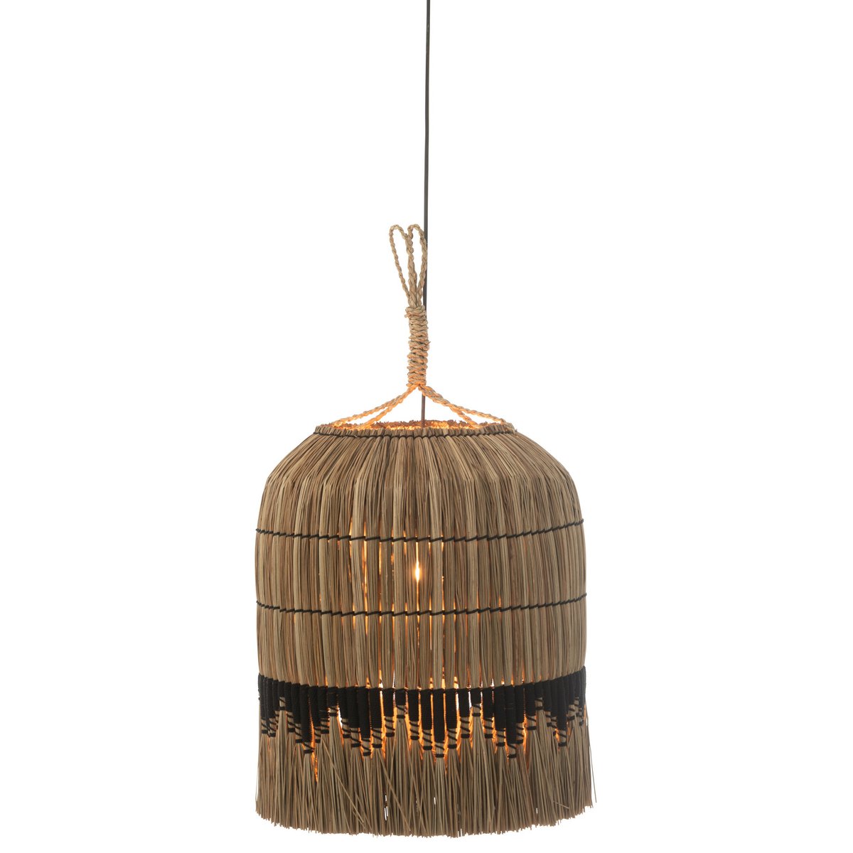 J-Line - Hanglamp Motief - Gras - Naturel/Zwart