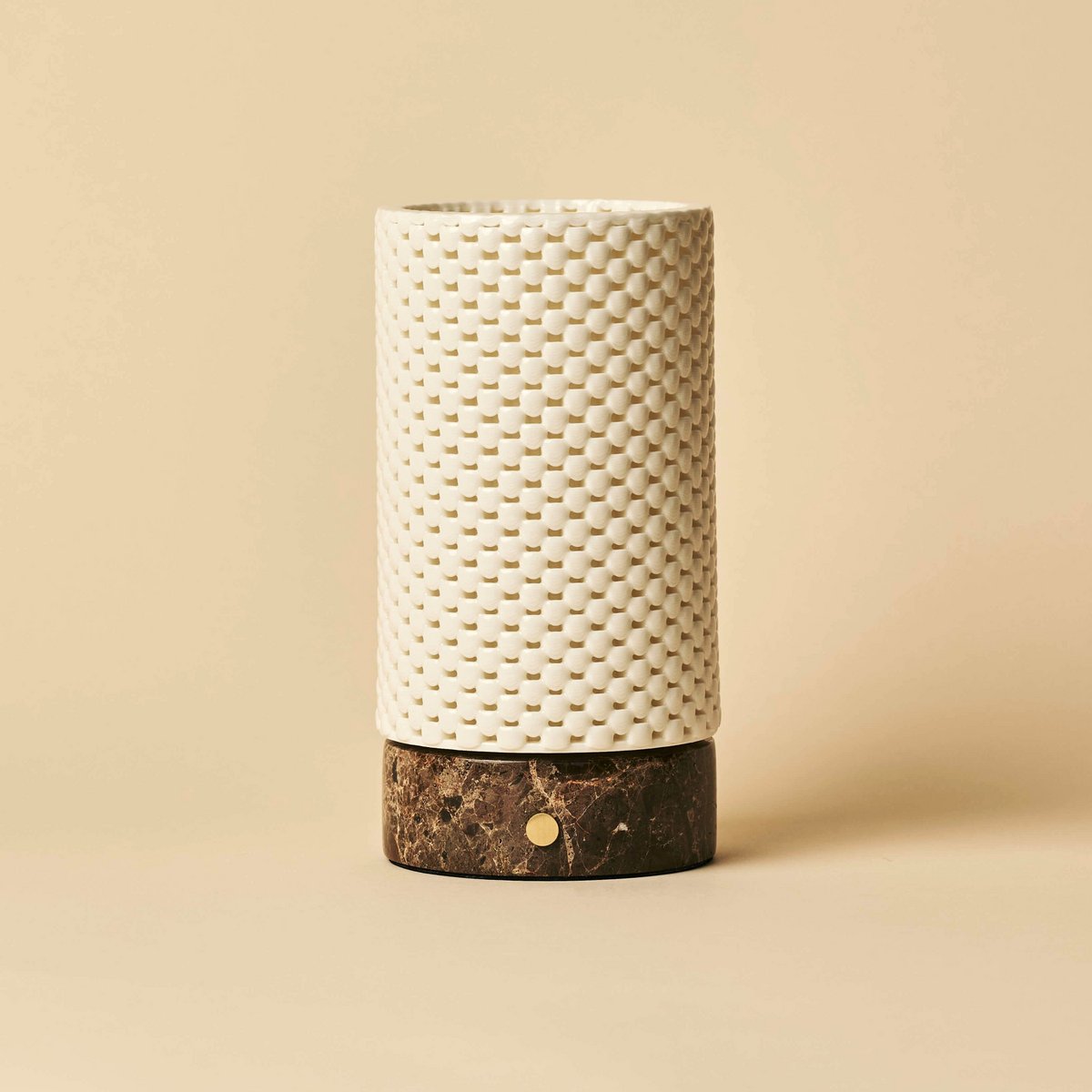 Tavellio-Amsterdam - Luna marmeren oplaadbare tafellamp in 3D-geprinte porselein-draadloos, dimbaar en tot 100 uur licht