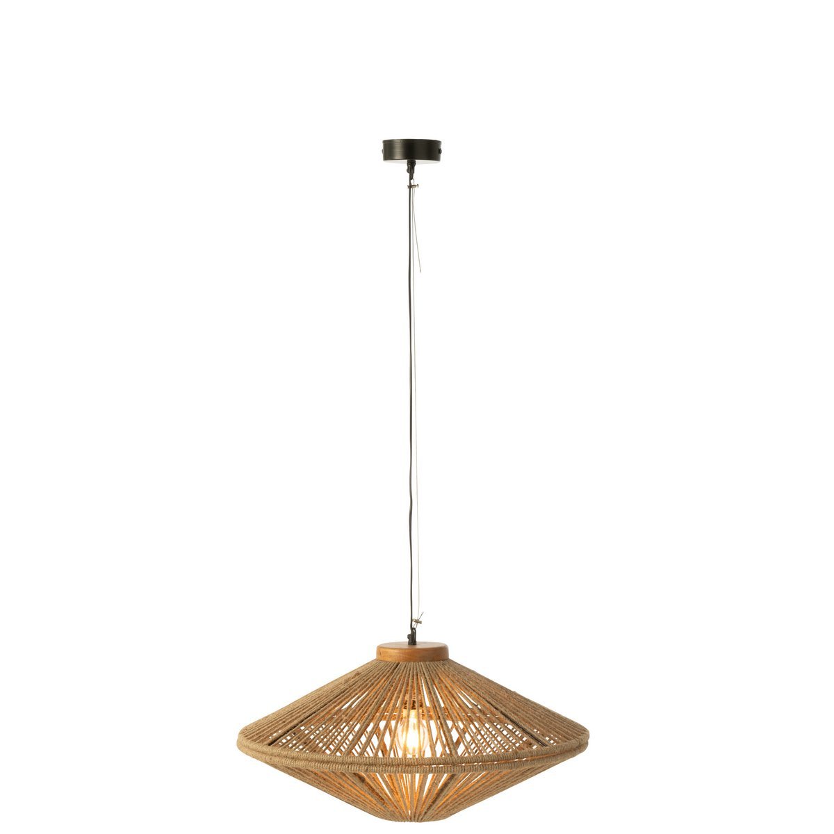 J-Line - Hanglamp Ovni Ijzer/Jute Naturel Small