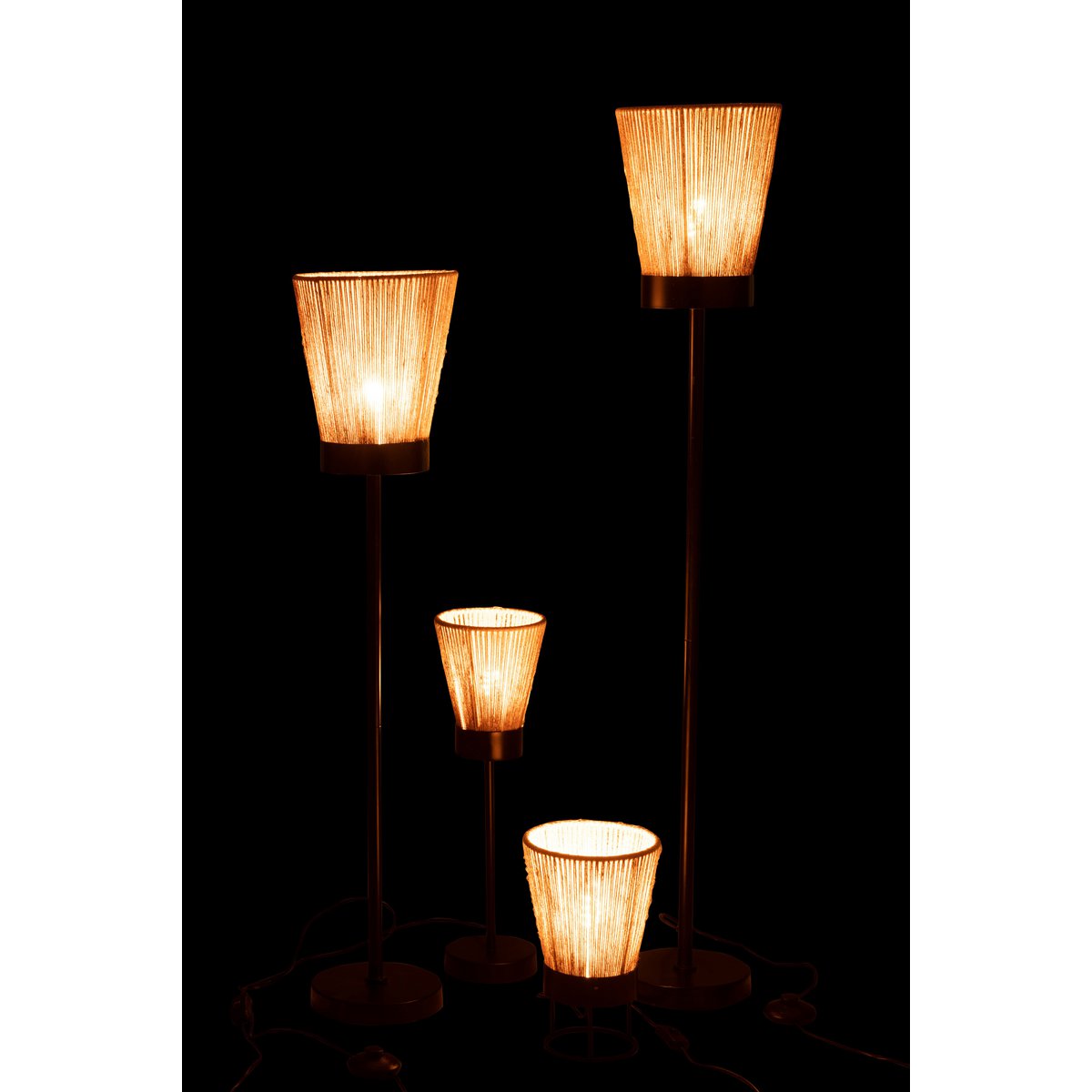 J-Line - Staande lamp 'Luna' (Maat L, Beige, Jute)