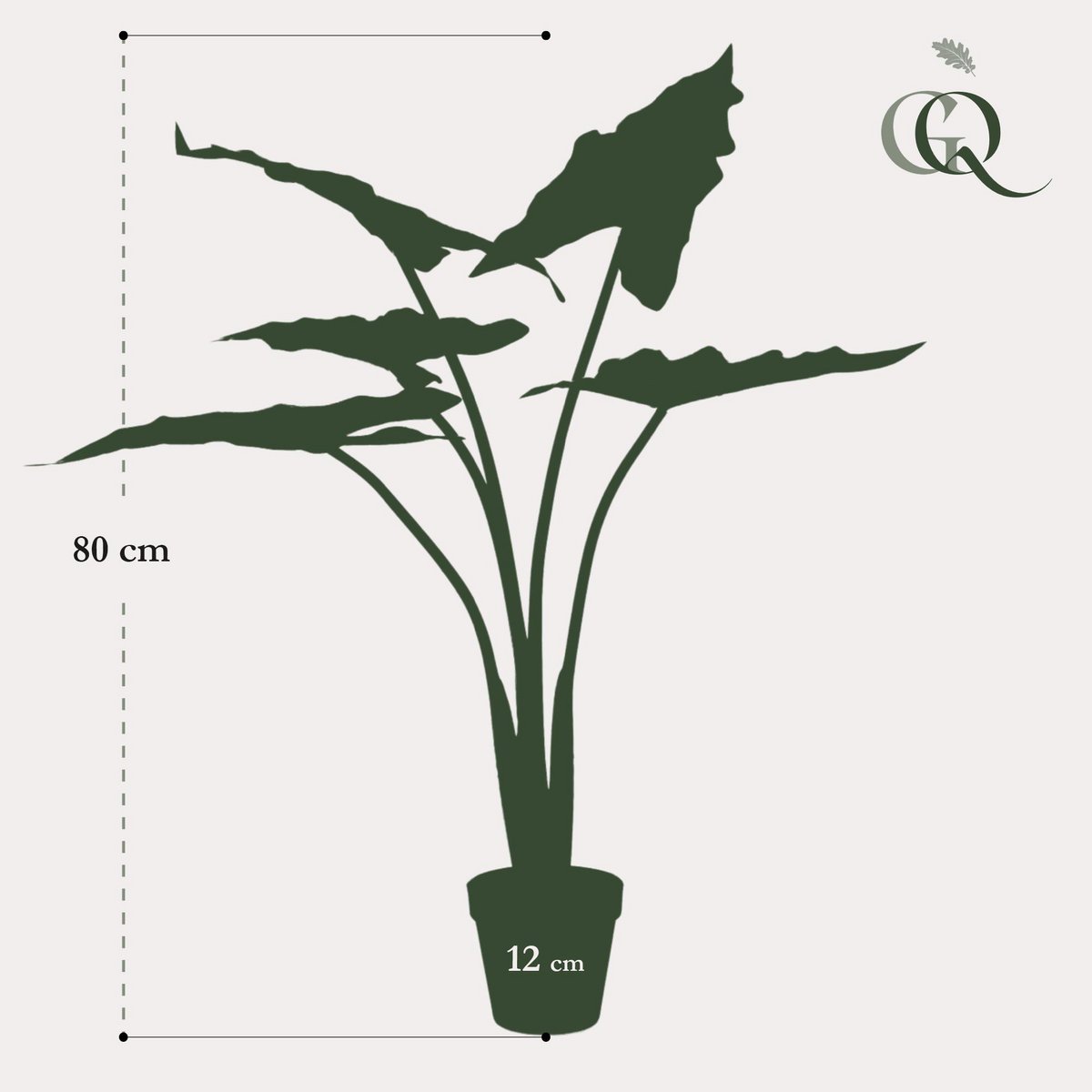 Green BoutiQ - Kunstplant - Alocasia Frydek - Olifantsoor - 80 cm
