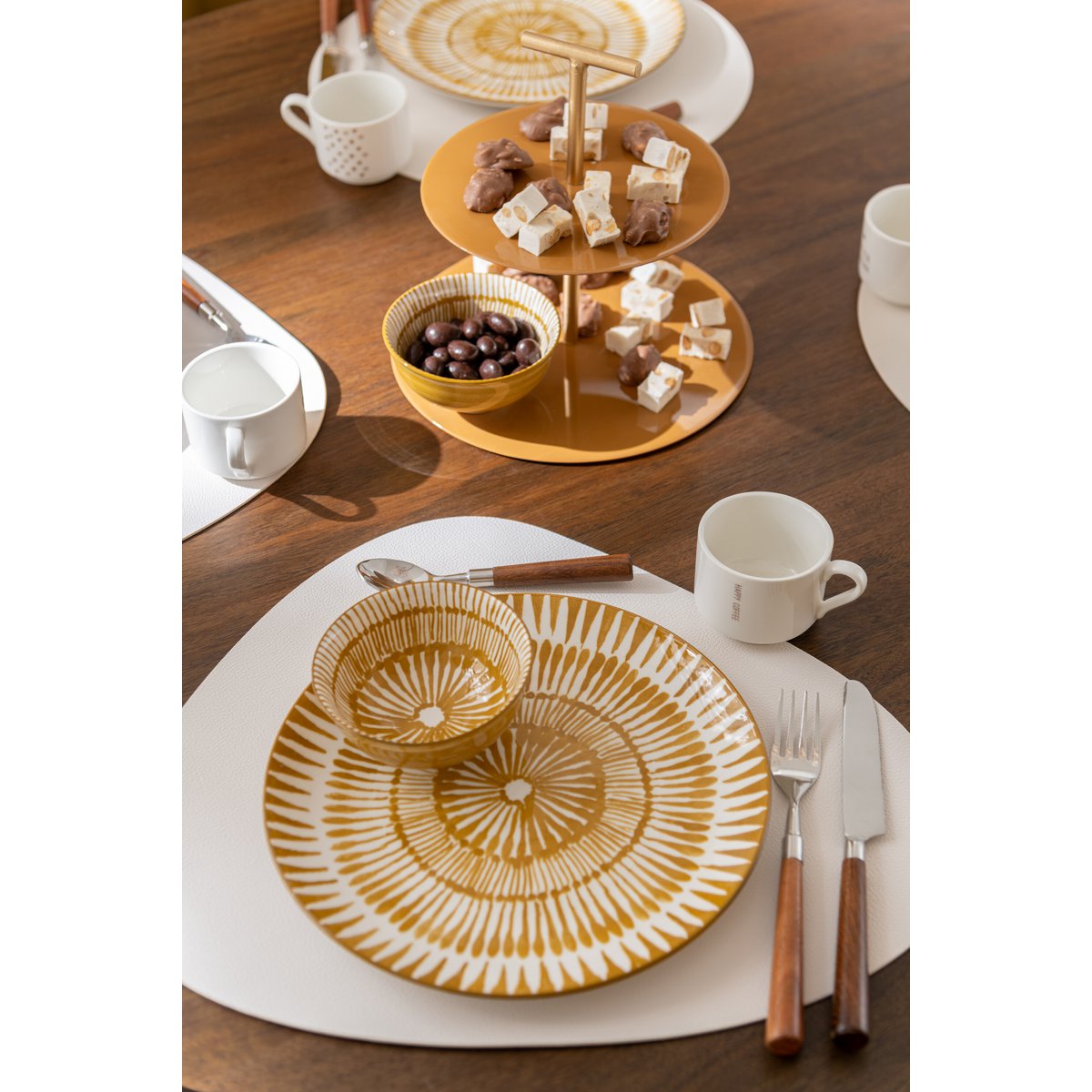 J-Line - Steen Placemat - Kunststof - Wit