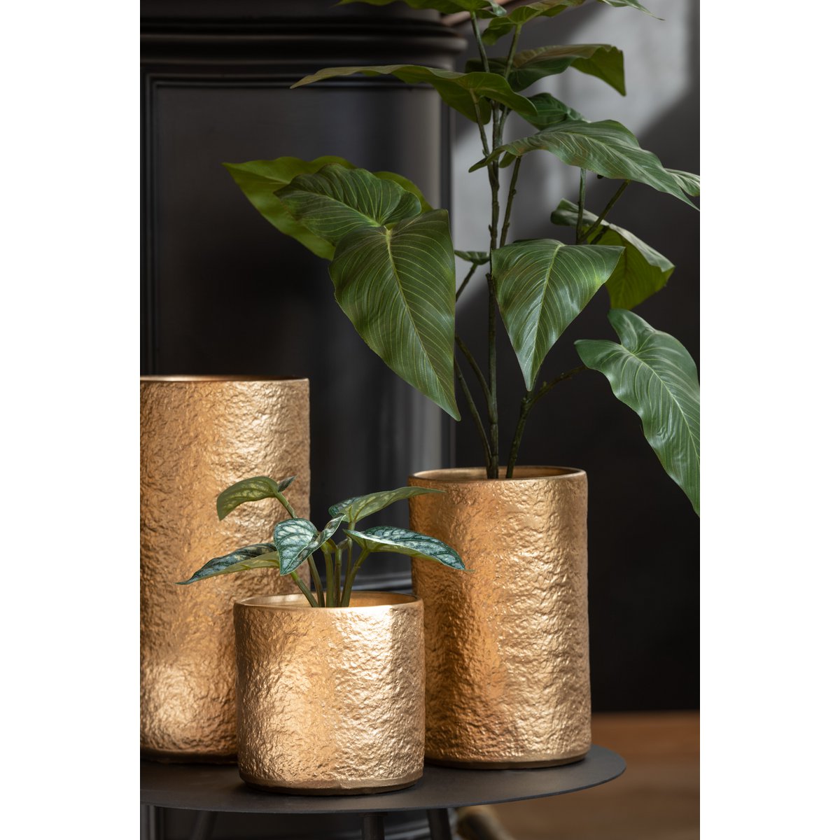 J-Line - Bloempot Gatsby Keramiek Goud Small